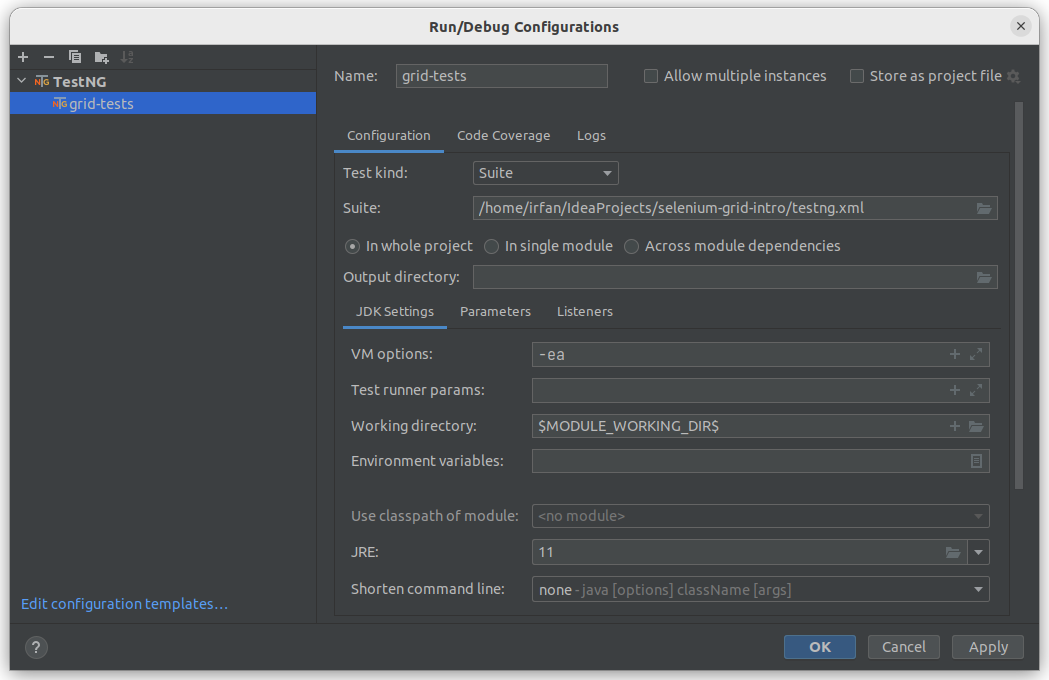 IntelliJ configuration