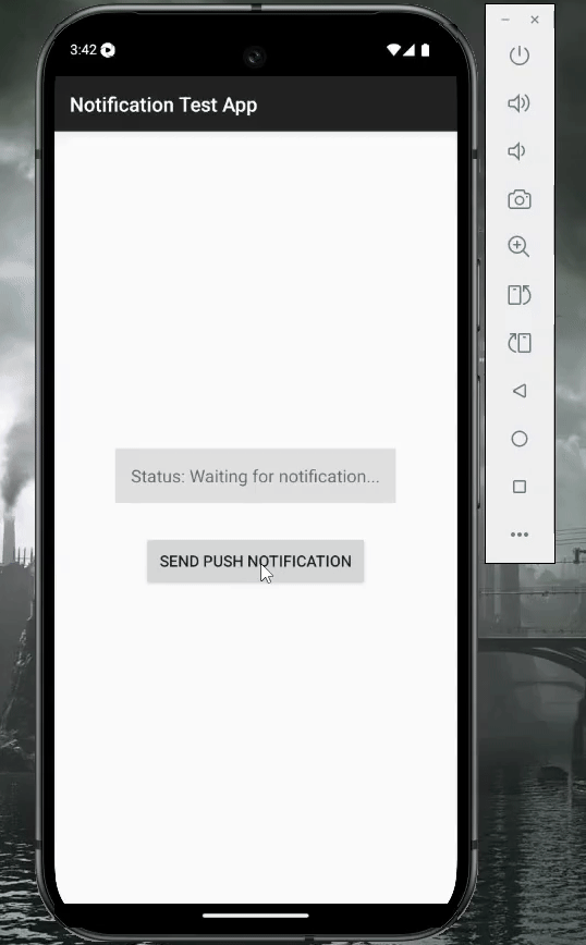 push notification trigger in the demo app