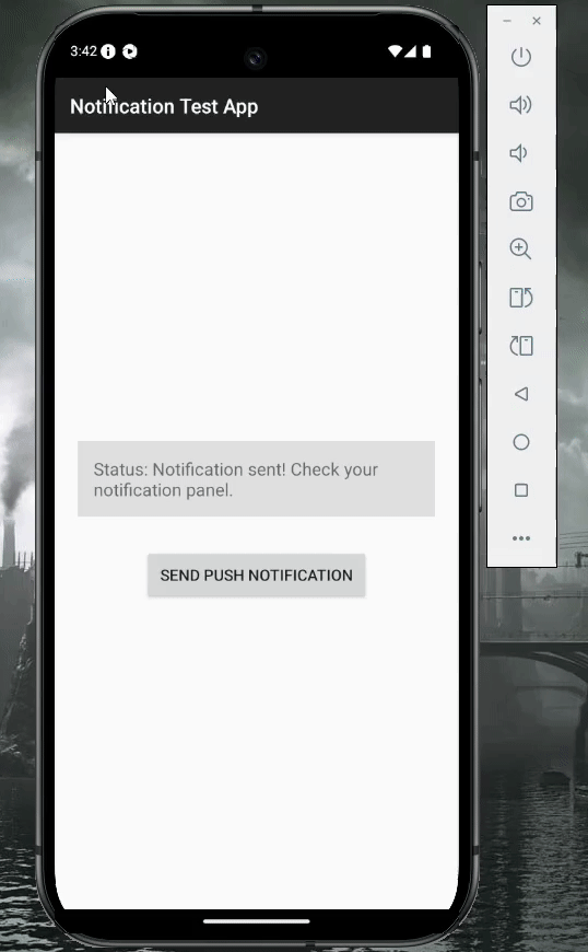 push notification verification status in the demo app