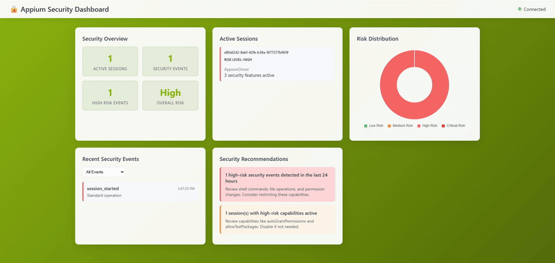 Security Dashboard in Action