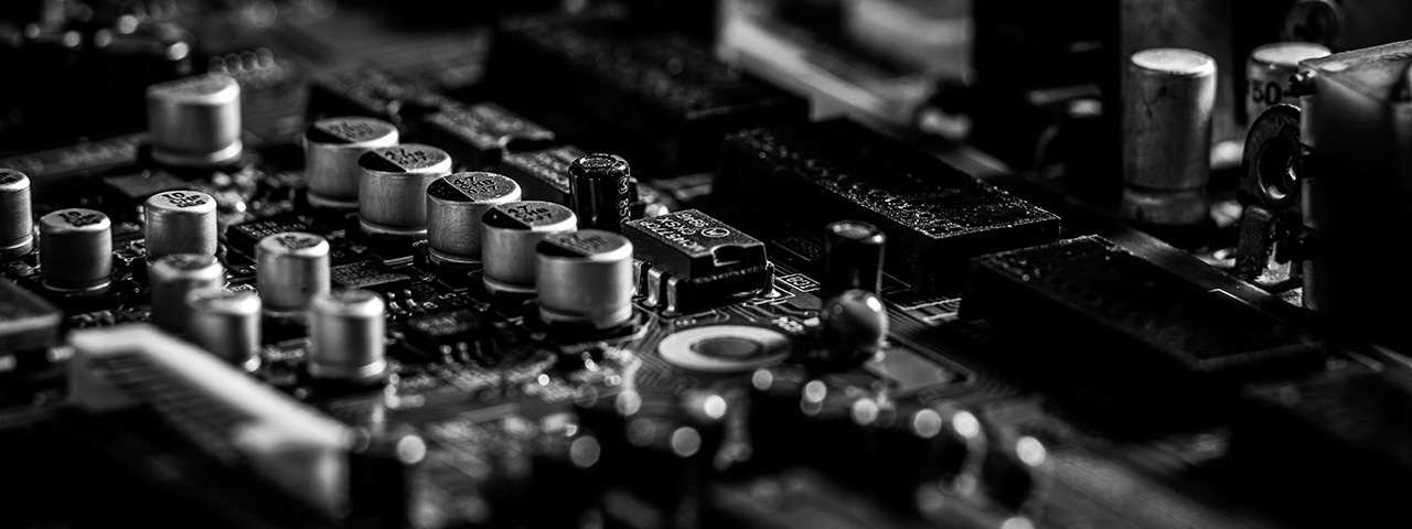Grayscale Photo of a Circuit Board