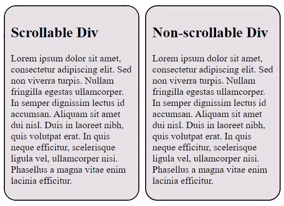 scrollable section demonstration