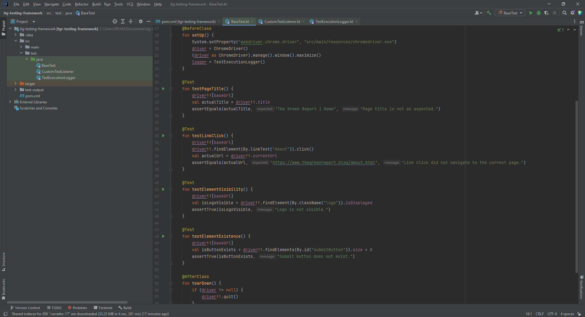 IntelliJ IDEA IDE user interface