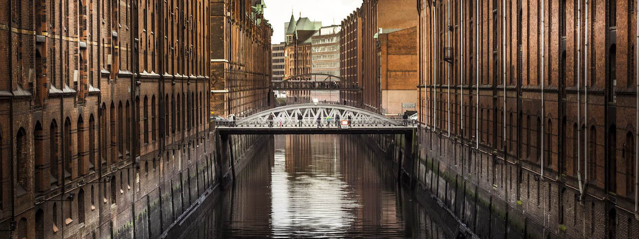 White Arc Bridge Between Building