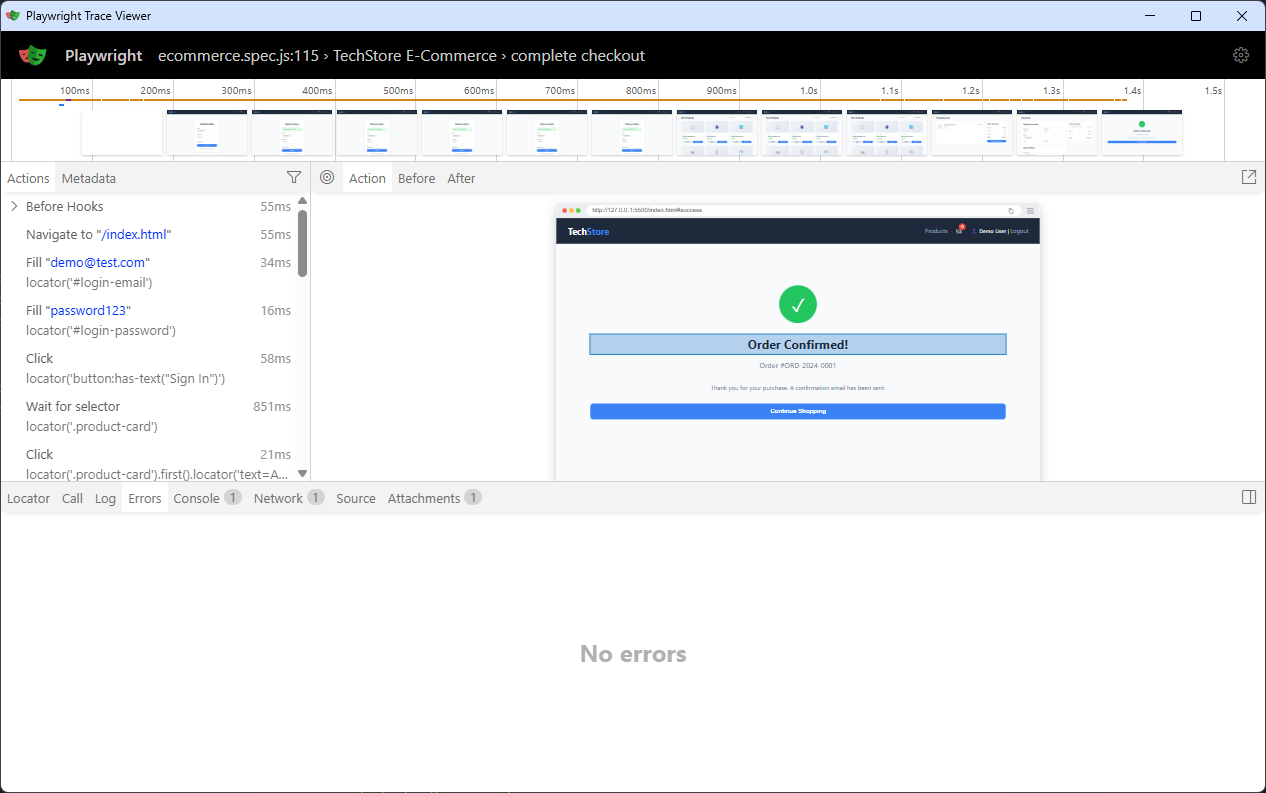 the trace viewer interface